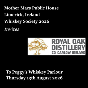 Royal Oak Distillery Whiskey Society tasting at Mother Macs in Limerick